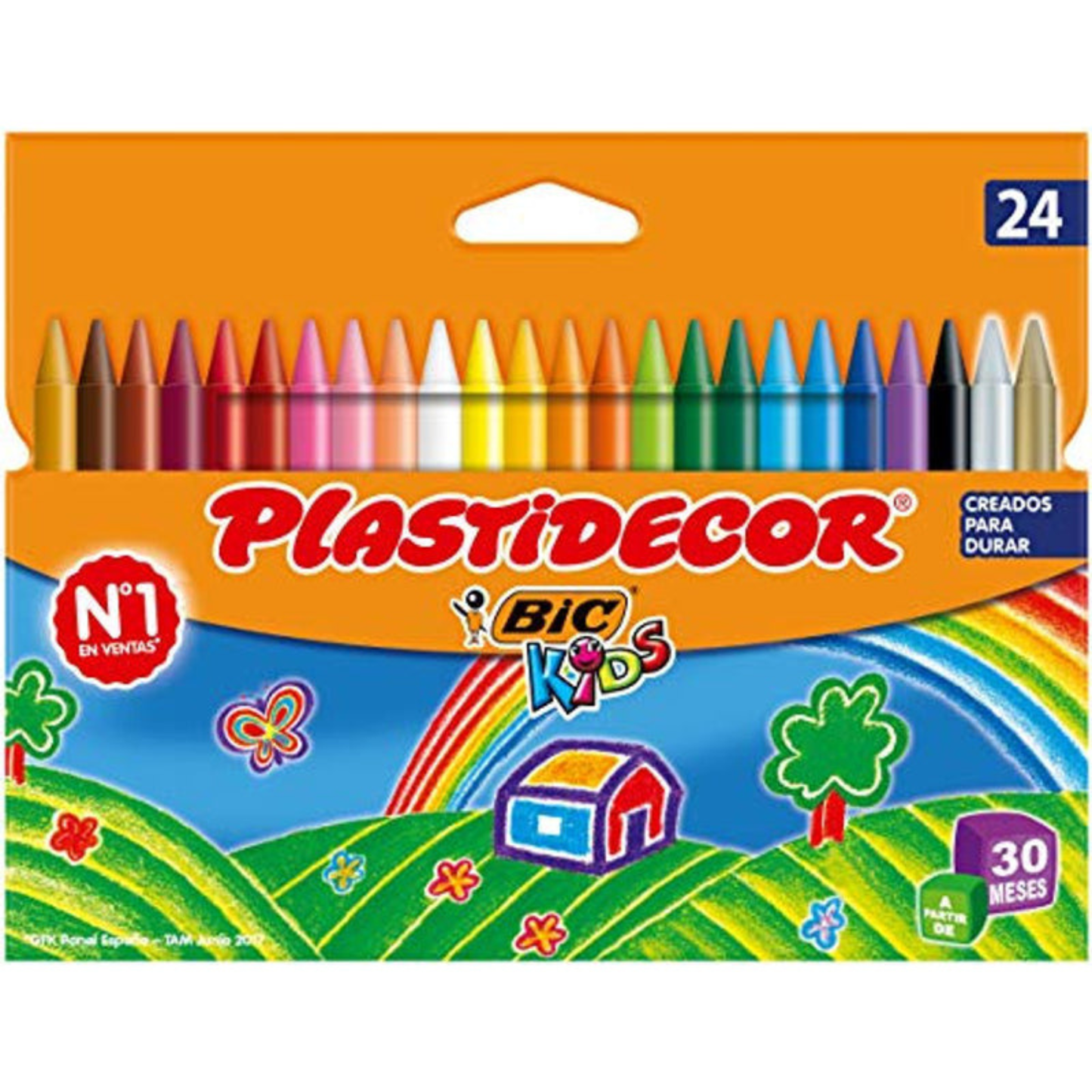 PLASTIDECOR CERAS COLORES BIC KIDS (CAJA DE 12, 18 O 24 PINTURAS)