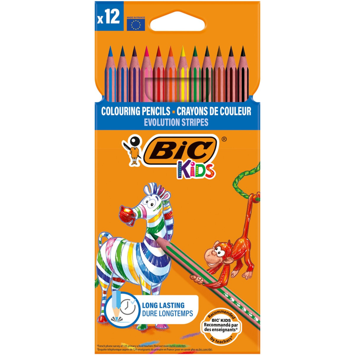 BIC KIDS PINTURAS DE COLORES (CAJA DE 12 LÁPICES)