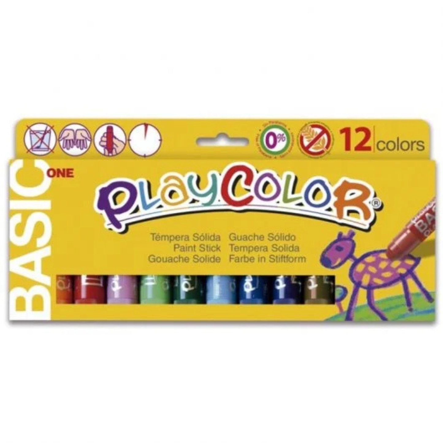 TÉMPERA SÓLIDA PLAYCOLOR (CAJA DE 12 COLORES)