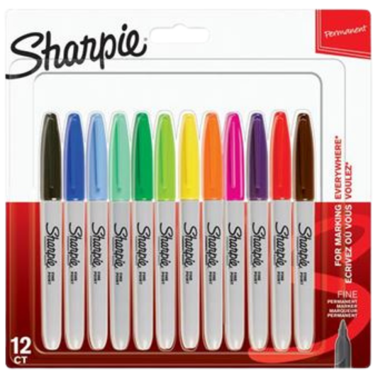ROTULADOR SHARPIE FINE POINT PERMANENT PACK DE 12